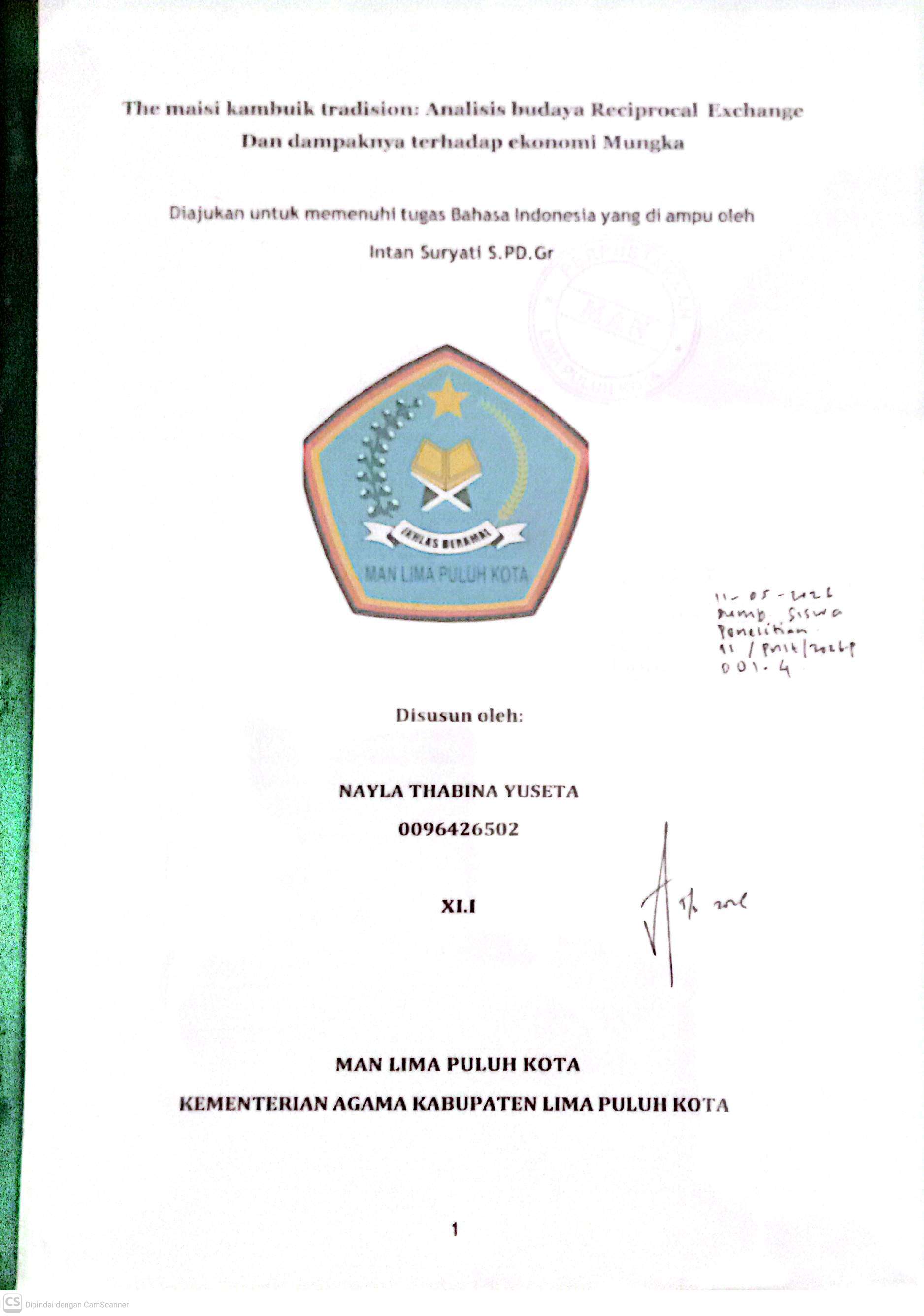 The Maisi Kambuik Tradision  Analisis Budaya Reciprocal  Exchange Dan Dampaknya terhadap Ekonomi mungka